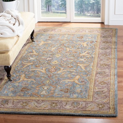 Heritage Blue and Beige Hand-Tufted Wool 4' x 6' Area Rug