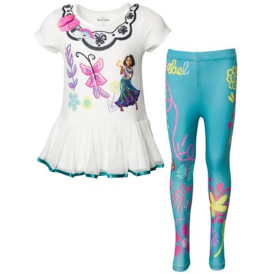 Disney Encanto Mirabel Girls T-Shirt Dress and Leggings Outfit Set Toddler 