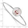 Black Bow Jewelry Sterling Silver Alpha Chi Omega Greek Life Bangle Bracelet 6 Inch - 2 of 3