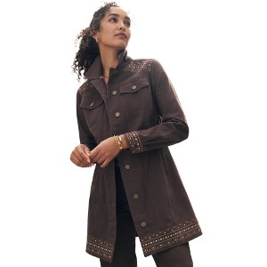 Jessica London Long Denim Jacket - 1 of 3
