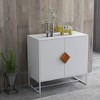KWPZQEB Sideboard Buffet Cabinet, Liquor Coffee Buffet, Farmhouse Accent Sideboard Buffet with Square Shape Handle for Hallway, Dining Room - 3 of 4