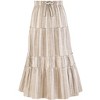 Collections Etc Striped Tiered Pull-On Elasticized Drawstring Waist Skirt - 4 of 4