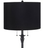 360 Lighting Dyna 58" High Black and Black Hardback Shade 2-Light Floor Lamp - 2 of 4