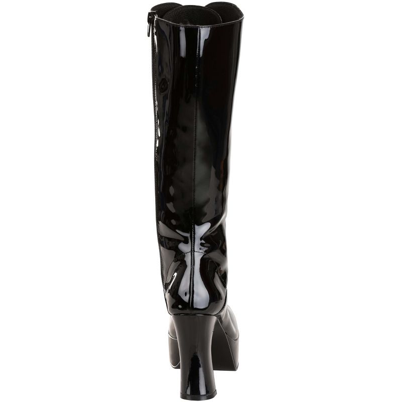 HalloweenCostumes.com Women's Black Faux Leather Knee High Boots, 4 of 5