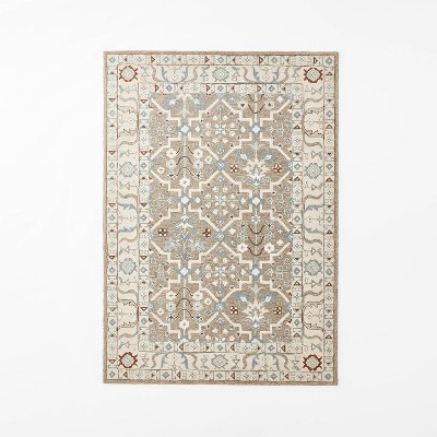 7'x10' Tufted Persian Style Mushroom Rug Beige - Threshold™ designed with Studio McGee