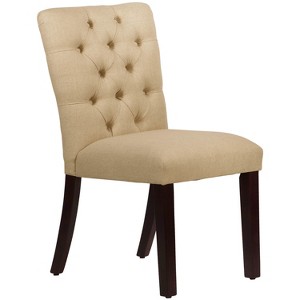 Tufted Dining Chair Linen Sandstone - Skyline Furniture, Linen Brown