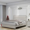 NicBex Upholstered Bed Frame with Star Projector Galaxy Light,Adjustable Button Tufted Headboard with USB Port,Music Speaker,Easy Assembly - 3 of 4