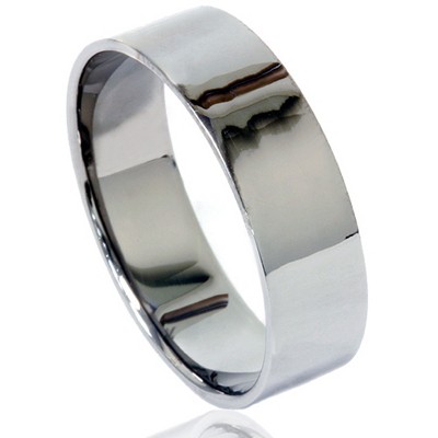 Pompeii3 Mens Black Gold 6mm Flat Polished Wedding Band