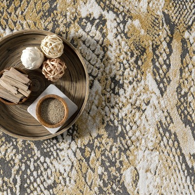 Modern Beige 8' x 10' Synthetic Snake Pattern Area Rug