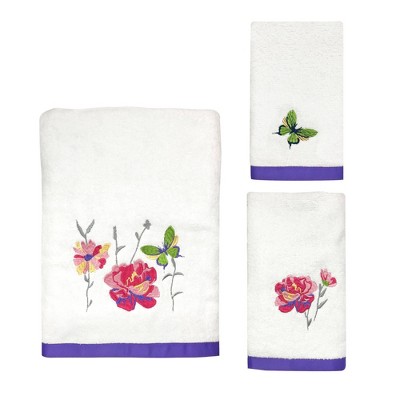 3pc Garden Fall Towel Set White - Allure Home Creation