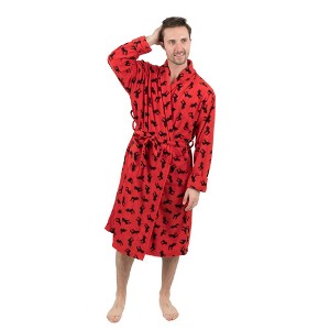 Leveret Mens Fleece Robe - 1 of 3