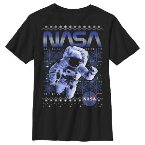 Boy's NASA Ugly Christmas Astronaut Print T-Shirt - 1 of 4