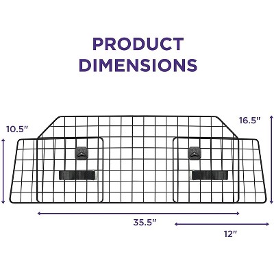 Adjustable Black Steel Car and SUV Pet Barrier