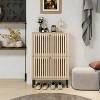 GDFStudio Tuttle Modern 34.3" Wood Rectangle Freestanding Shoe Rack with 2 Doors - 2 of 4