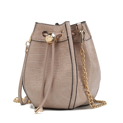 MKF Collection Cassidy Crocodile Embossed Vegan Leather Women’s Hobo Bucket Bag by Mia K
