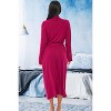 ADR Women's Lightweight Cotton Robe, Classic Soft Knit Long Lounge Robe with Pockets - 3 of 3