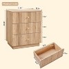SinCiDo Fluted Nightstand with Charging Station, 21.65" Wide Modern Wood Bedside Table w/3 Storage Drawers for Bedroom, Living Room - 2 of 4