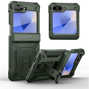 Dexnor for Samsung Galaxy Z Flip 6 Case with Stand & Hinge Protection & Front Screen Protector, Dual-Layer Rugged Bumper Case - 1 of 3