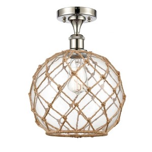 Farmhouse Rope - 1 Light Semi-Flush Mount In Industrial Style-15 Inches Tall and 10 Inches Wide - 1 of 1