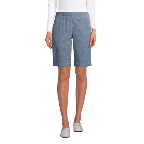 Lands' End Women's Mid Rise Elastic Waist Pull On 12 Knockabout Chino Bermuda  Shorts - 6 - Evening Sky Chambray : Target