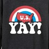 Women's - Instant Message - USA Yay Lightweight French Terry Wide Neck Long Sleeve Graphic Shirt - 2 of 4