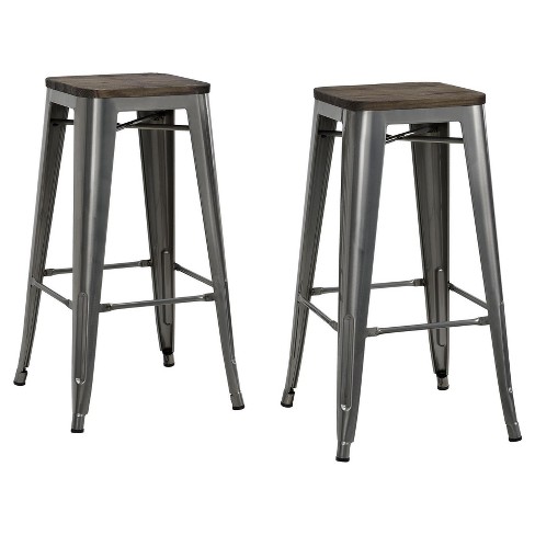 White Metal Bar Stools With Wood Seat  - Consider Bar Stools For Specific Areas Metal Chairs Maintain Form In Both Outdoor And Indoor Environments.