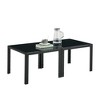 Dolonm Square Coffee Table Set of 2: Modern Tempered Glass Tops & Metal Frame, 23.23" Nesting Tables for Living Room, 180lbs Capacity - 4 of 4