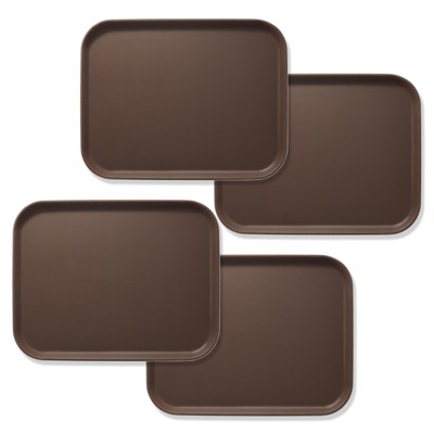 Jubilee (Set of 4) Rectangular Restaurant Serving Trays - NSF Certified Non-Slip Food Service Trays