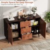 51.2"/31.5" Sideboard Buffet Cabinet with 3 Drawers, Farmhouse Kitchen Wooden Cabinet with Storage, Gorgeous Burl Texture, Coffee Bar Cabinet - 3 of 4