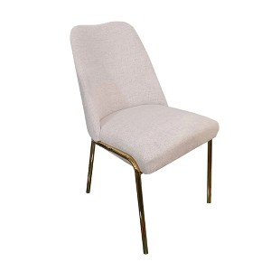 LeisureMod Lumen Dining Chair – Modern Upholstered Kitchen Chair with Gold Steel Legs, Ergonomic Accent Chair - 1 of 4