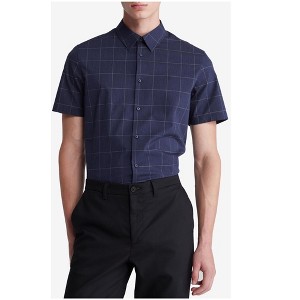 Calvin Klein Mens Slim Fit Tonal Windowpane Button Up Shirt - 1 of 1
