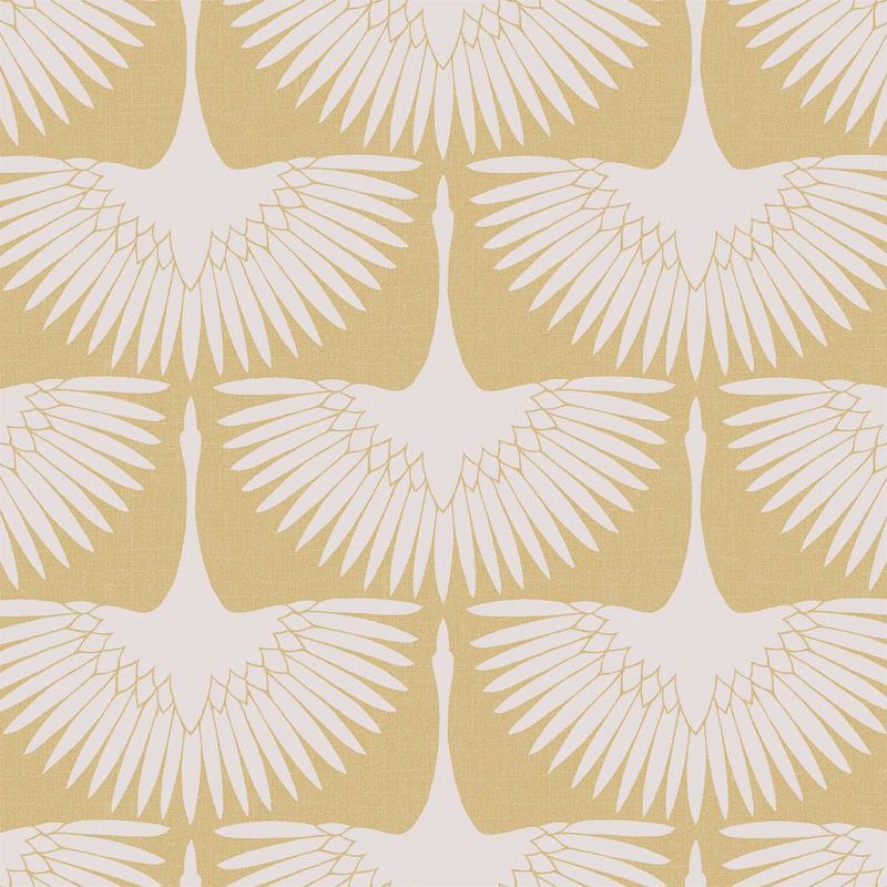 Tempaper Feather Flock Peel and Stick Wallpaper Golden Hour, 1 of 6