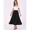 INSPIRE CHIC Women's High Waist Side Zipper Casual Party Flowy Pleated Maxi Skirt - 2 of 4