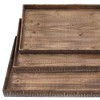 HomeRoots Set of Three Brown Wood Nesting Serving Trays - 4 of 4