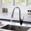 SUMERAIN Pull Down Kitchen Faucet with Dual Mode Spray, Lead-free High Arc Single Handle Kitchen Sink Faucets,Chrome & Matte Black - 3 of 4