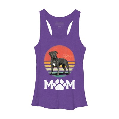 Women's Design By Humans Mother's Day Pittie Mom Pitbull Dog Lovers By JorgeLopez Racerback Tank Top