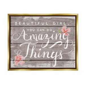 Stupell Industries Beautiful Girl Inspirational Kids Flower Word Design - 1 of 4