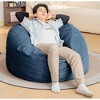 Chic Crate-Bean Bag Recliner Sofa – 4ft Velvet Plush Memory Foam Lounge Chair with Removable Cushion, Adults Multi-Room Lounge - 3 of 4