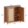 Rattan Sideboard Buffet Cabinet, Accent Storage Cabinet, Coffee Bar Cabinet with Adjustable Shelf, Floor Cabinet Risers for Kitchen - 2 of 4