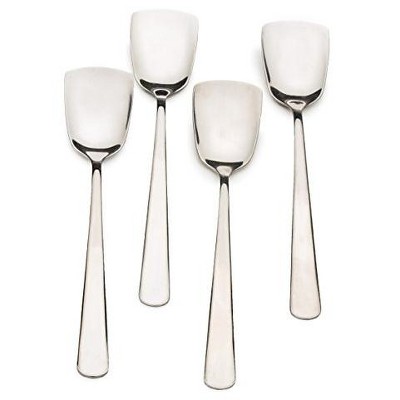 RSVP International Ice Cream Tool Collection Dishwasher Safe, Large Handle, Spoons, 4 Piece, Stainless Steel