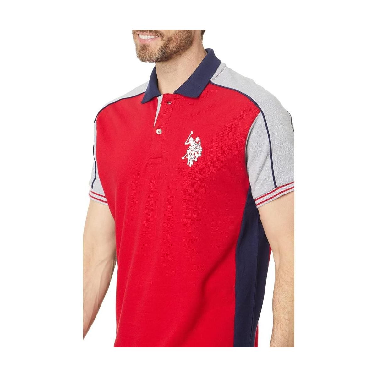 U.S. Polo Assn. Men's Slim Fit Double Collar Pique Polo Shirt - thumbnail 6