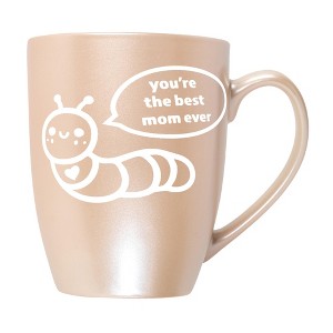 Elanze Designs Mother's Day Appreciation Coffee Cup Mug 10 Ounce Ceramic With Shimmery Metallic Finish Best Mom Ever Caterpillar Precious Pearl - 1 of 4