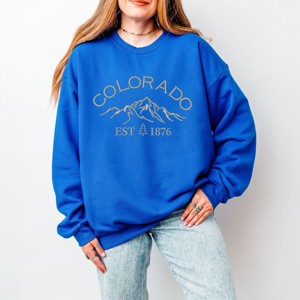 Simply Sage Market Embroidered Colorado Mountains Sweatshirt - 1 of 3