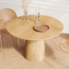 Vynxaria 43-inch Wooden Circular Dining Table, Modern Minimalist Round Table with Natural Wood Grain,Natural - 4 of 4