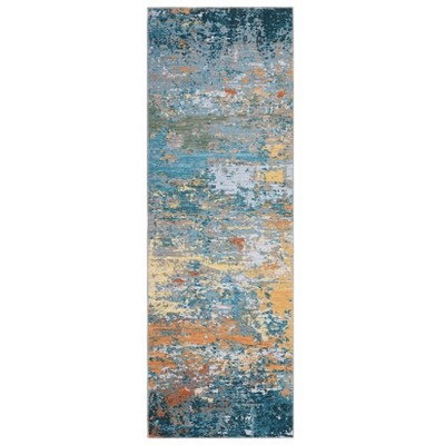 Washable Modern Abstract Rug Non Slip Low Pile Rug Soft Throw Floor Cover Foldable Indoor Carpet for Living Room Bedroom Playroom Nursery