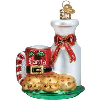 Old World Christmas Blown Glass Ornament for Christmas Tree, Santa's Milk and Cookies