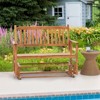 Tangkula Patio Glider Loveseat Chair Swing Rocking Bench w/ Curved Backrest & Slatted Seat - 4 of 4