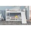 Okak Twin Over Twin Solid Wood Bunk Bed with Slide & Ladder & Safety Fence Low Bunkbeds for Toddler Kids Teens Easy Assemble Space-Saving, White - 3 of 4