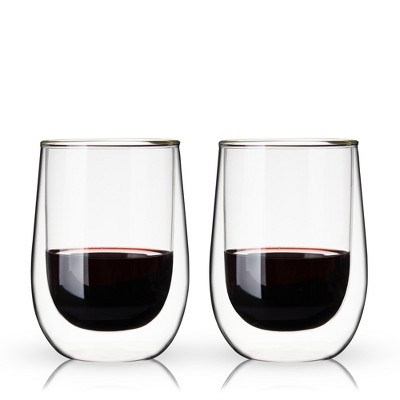 Double Wall Mug and Stemless Wine Glass Set of 2, Caffeine Wine