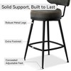 Vipbear Bar Stools Set of 2, Faux Leather 26" H Swivel Counter Height Barstools with Back, Mid Century Modern Bar Stools with Stylish Stitching, Black - 4 of 4